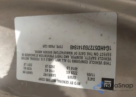 2006 Buick Lucerne Cxl from USA, damaged, VIN 1G4HD57276U141849